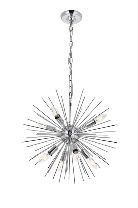 Elegant Lighting LD5051D20C Eight Light Pendant, Chrome