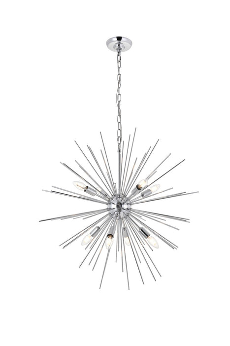 Elegant Lighting LD5051D30C Eight Light Pendant, Chrome