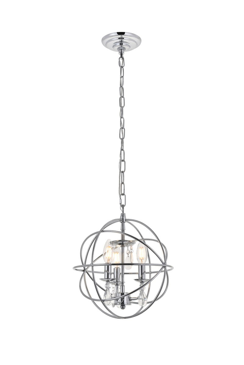Elegant Lighting LD5055D12C Three Light Pendant, Chrome