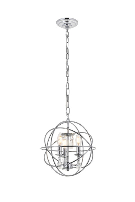 Elegant Lighting LD5055D12C Three Light Pendant, Chrome