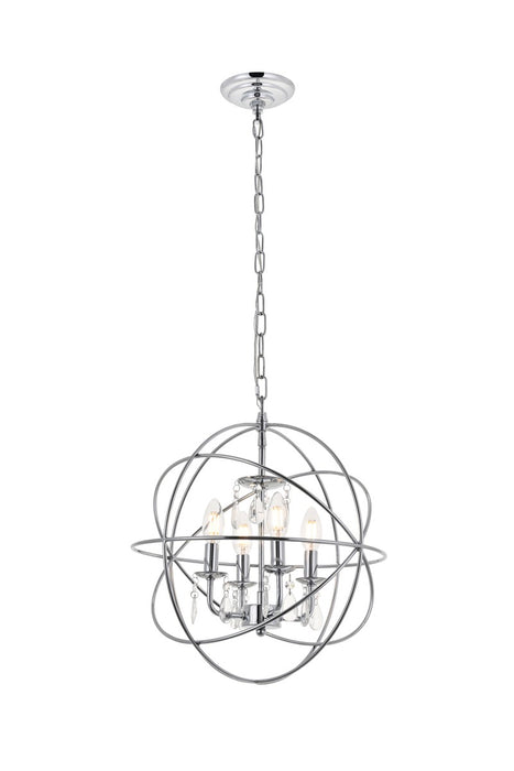 Elegant Lighting LD5055D16C Four Light Pendant, Chrome