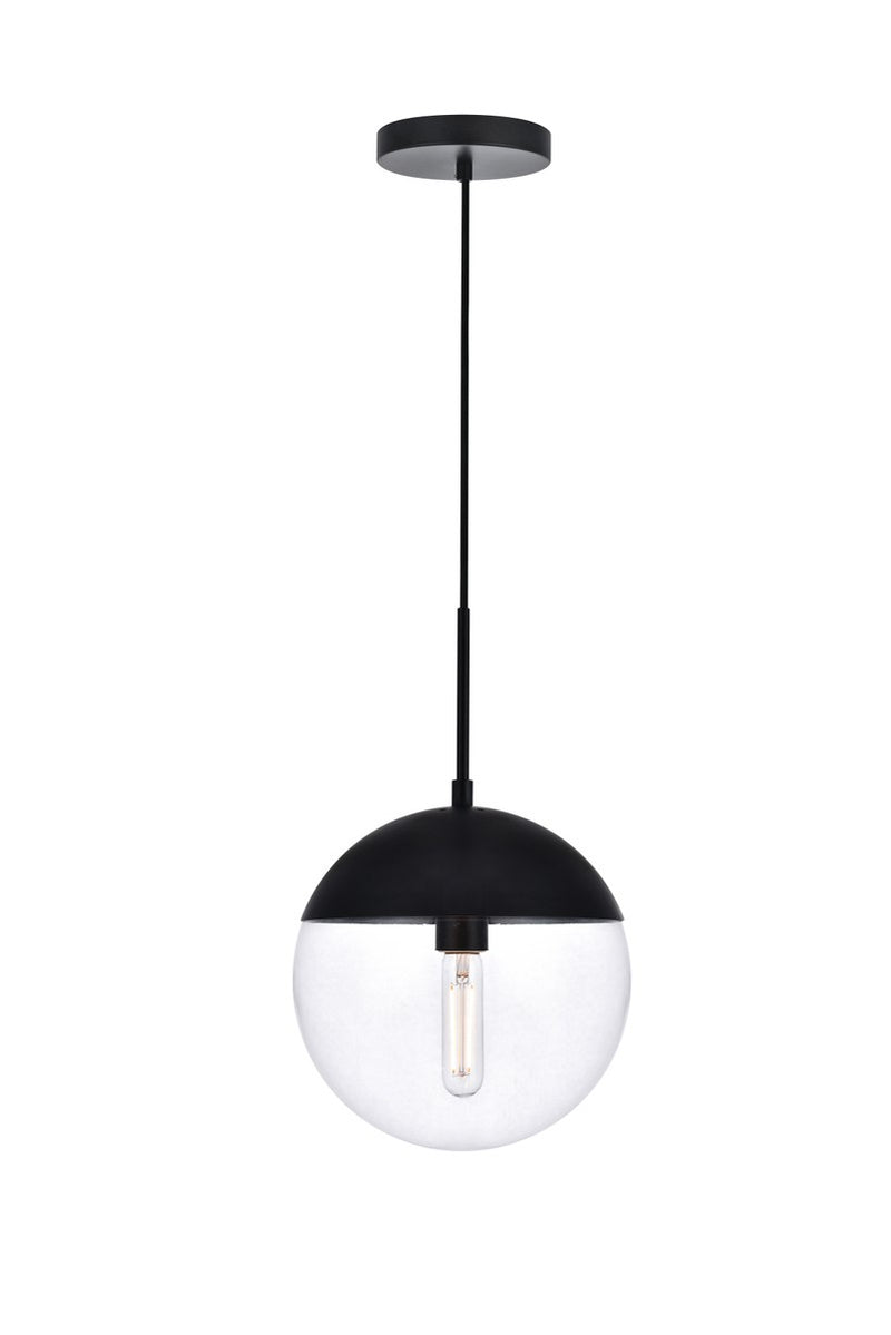 Elegant Lighting LD6033BK One Light Pendant, Black