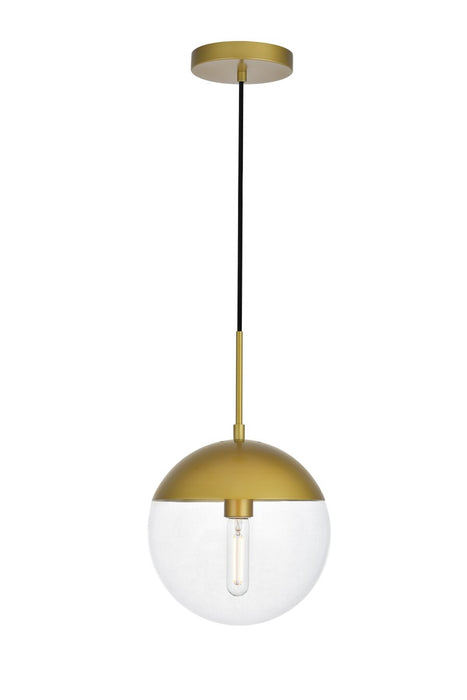Elegant Lighting LD6037BR One Light Pendant, Brass