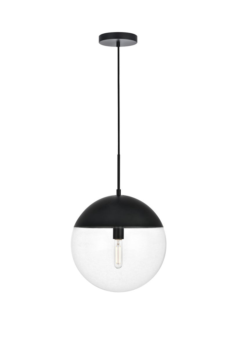 Elegant Lighting LD6045BK One Light Pendant, Black