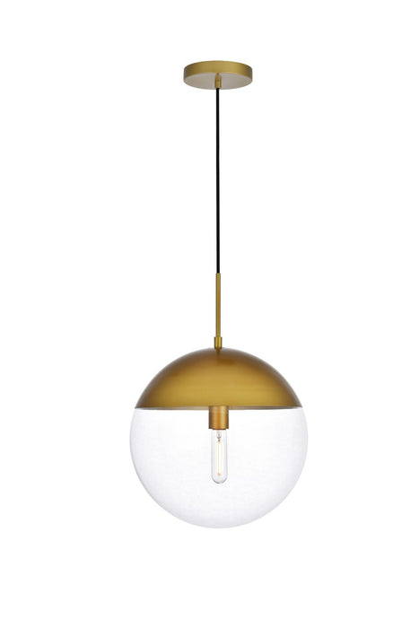 Elegant Lighting LD6049BR One Light Pendant, Brass