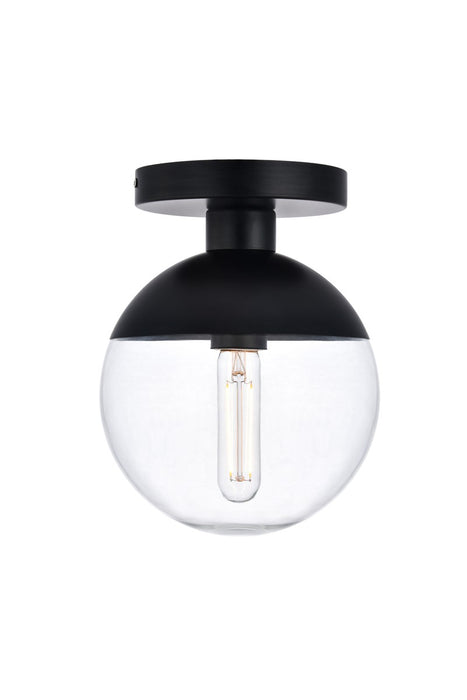 Elegant Lighting LD6051BK One Light Flush Mount, Black