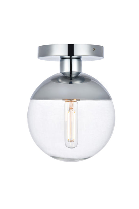 Elegant Lighting LD6053C One Light Flush Mount, Chrome