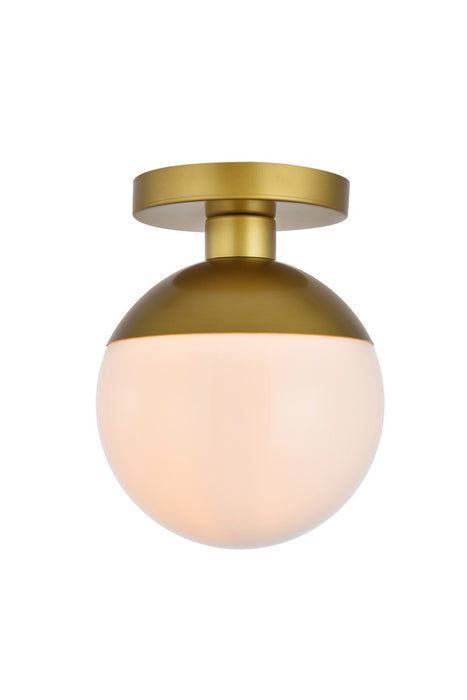 Elegant Lighting LD6054BR One Light Flush Mount, Brass