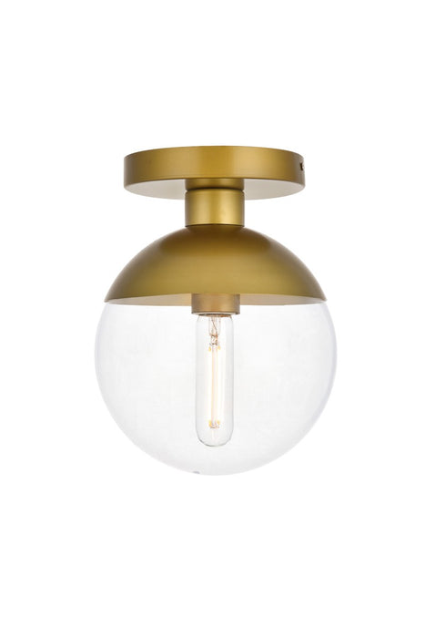 Elegant Lighting LD6055BR One Light Flush Mount, Brass