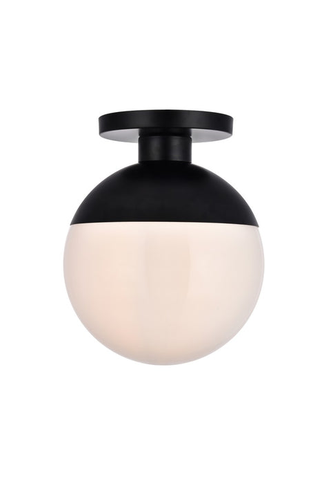 Elegant Lighting LD6056BK One Light Flush Mount, Black