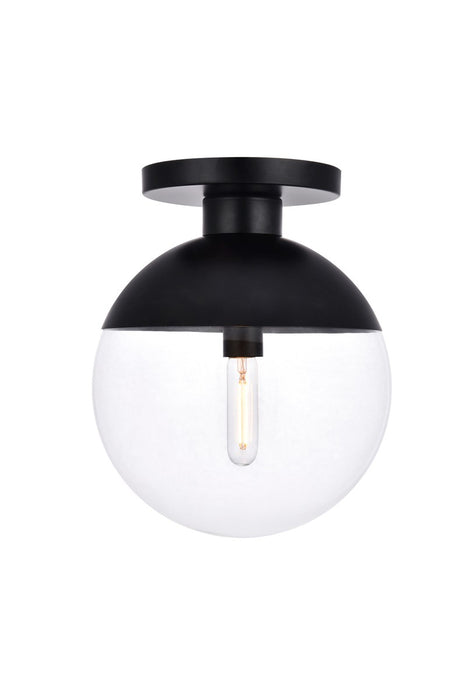 Elegant Lighting LD6057BK One Light Flush Mount, Black