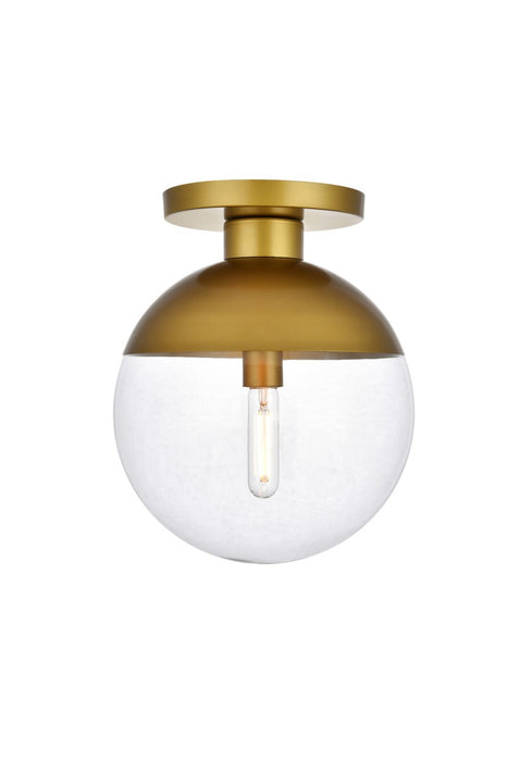 Elegant Lighting LD6061BR One Light Flush Mount, Brass