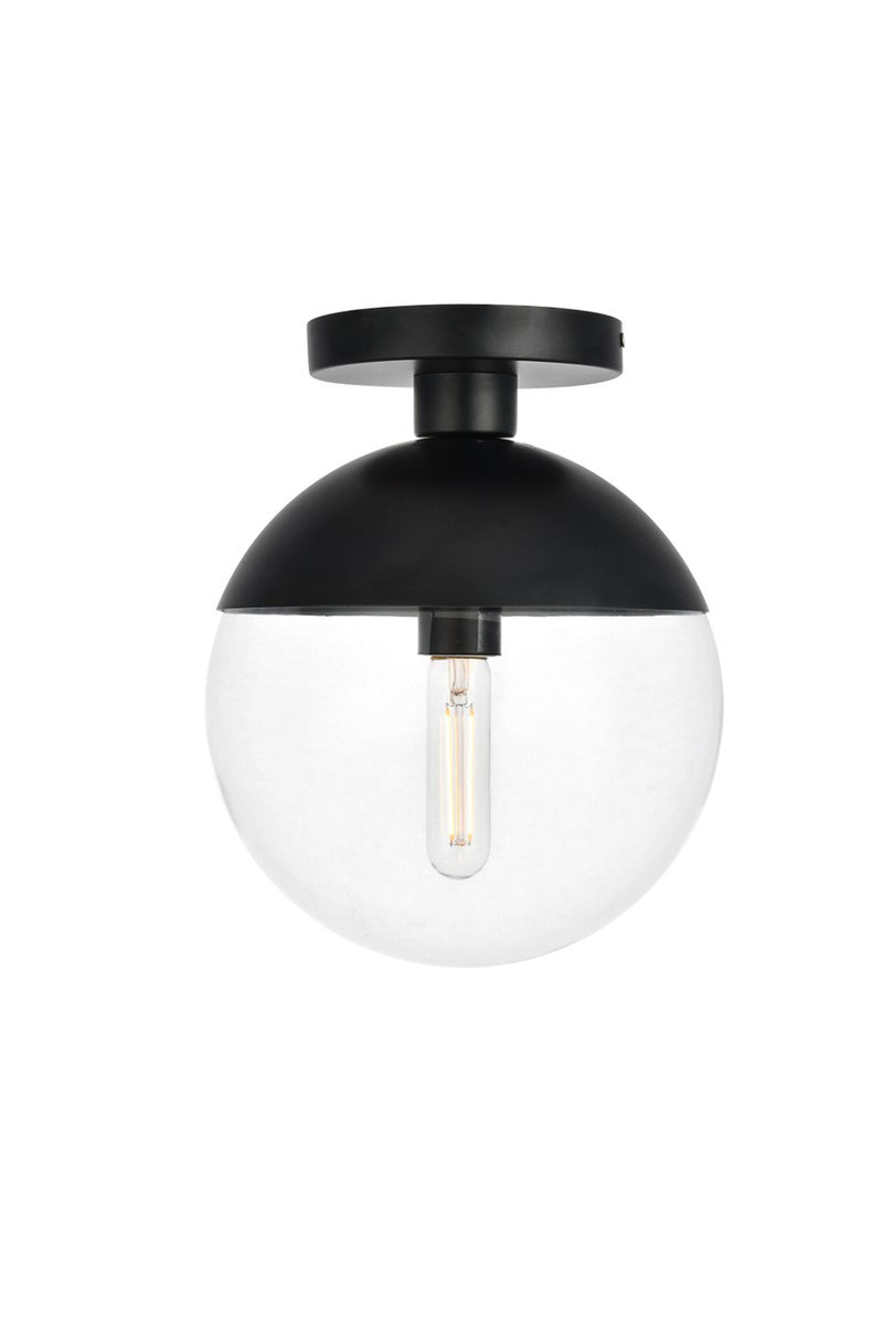 Elegant Lighting LD6063BK One Light Flush Mount, Black