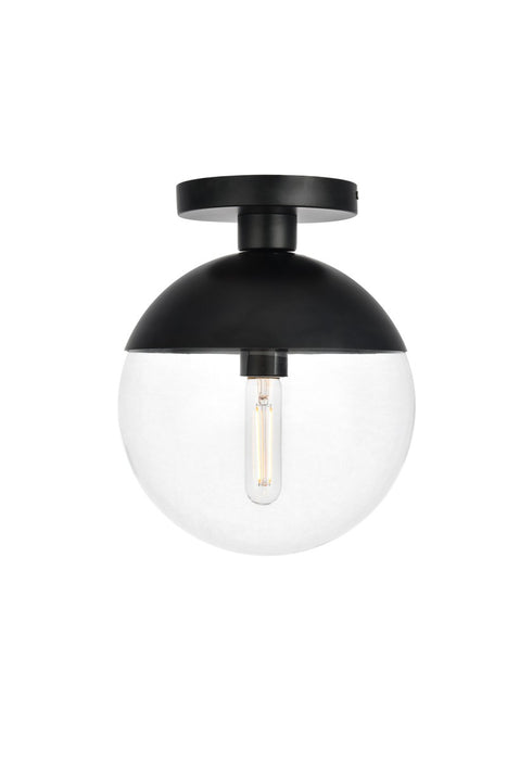 Elegant Lighting LD6063BK One Light Flush Mount, Black