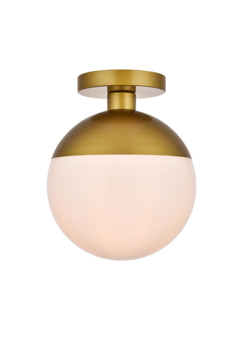 Elegant Lighting LD6066BR One Light Flush Mount, Brass