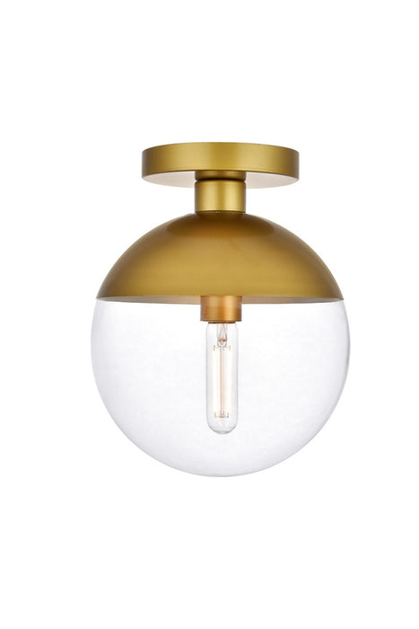 Elegant Lighting LD6067BR One Light Flush Mount, Brass