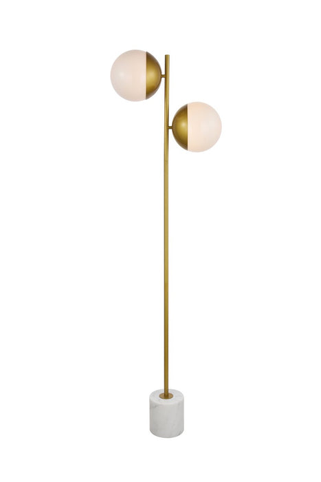 Elegant Lighting LD6114BR Two light Floor Lamp, Brass
