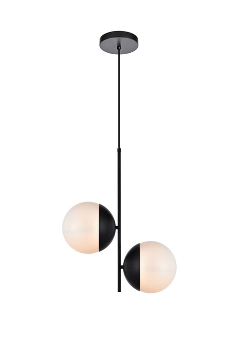 Elegant Lighting LD6116BK Two Light Pendant, Black