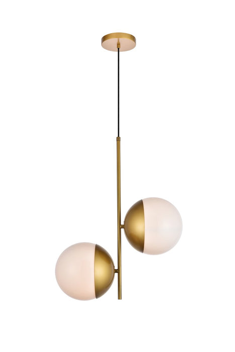 Elegant Lighting LD6120BR Two Light Pendant, Brass
