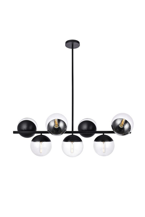 Elegant Lighting LD6135BK Seven Light Pendant, Black