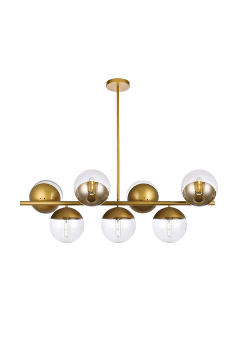 Elegant Lighting LD6139BR Seven Light Pendant, Brass