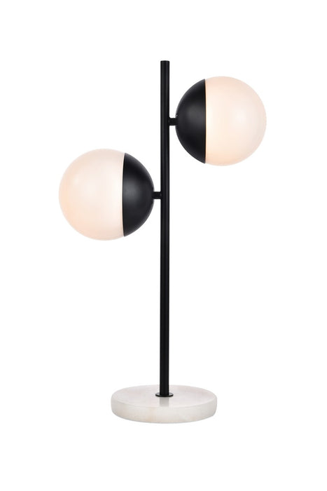 Elegant Lighting LD6152BK Two Light Table Lamp, Black