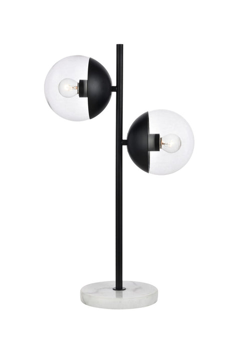 Elegant Lighting LD6153BK Two Light Table Lamp, Black