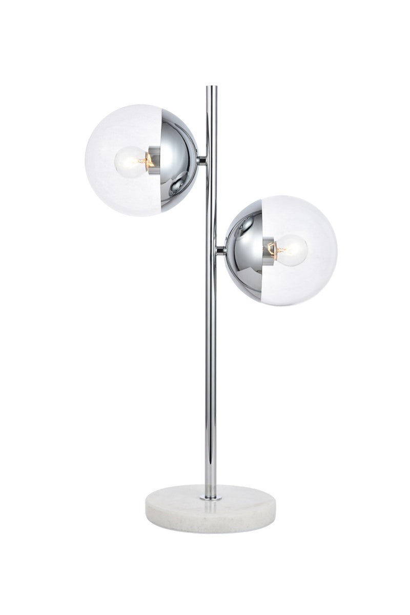 Elegant Lighting LD6155C Two Light Table Lamp, Chrome