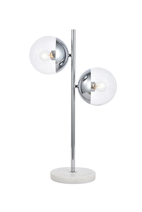 Elegant Lighting LD6155C Two Light Table Lamp, Chrome