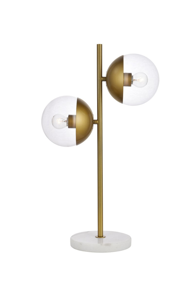 Elegant Lighting LD6157BR Two Light Table Lamp, Brass