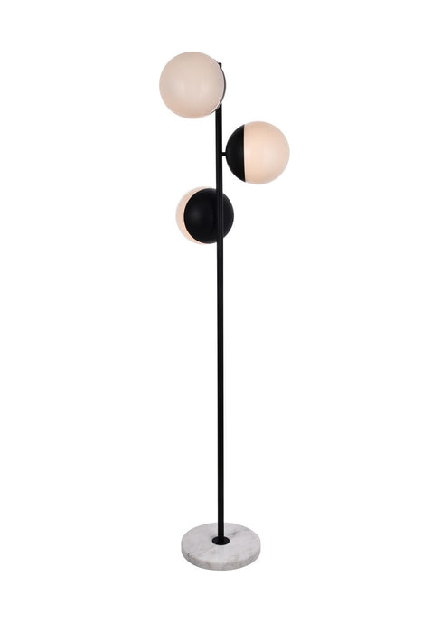 Elegant Lighting LD6158BK Three Light Floor Lamp, Black