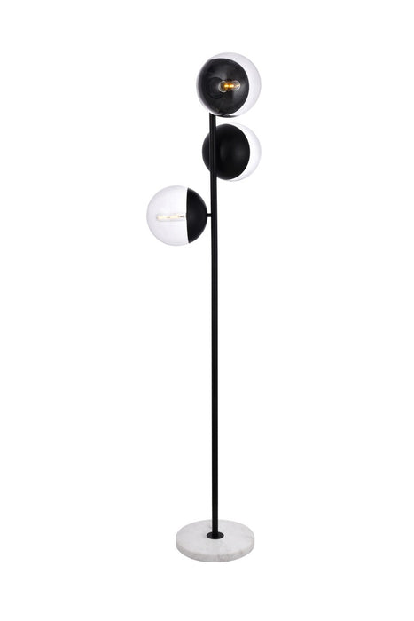 Elegant Lighting LD6159BK Three Light Floor Lamp, Black