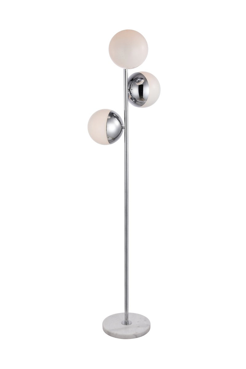 Elegant Lighting LD6160C Three Light Floor Lamp, Chrome