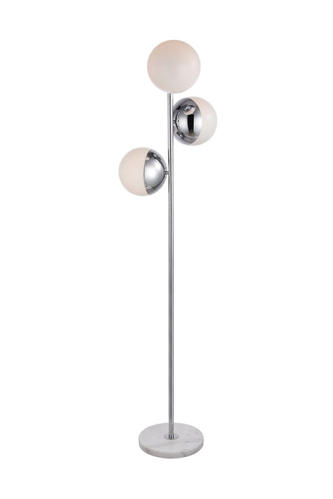 Elegant Lighting LD6160C Three Light Floor Lamp, Chrome