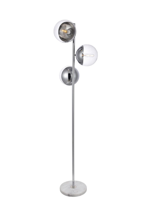 Elegant Lighting LD6161C Three Light Floor Lamp, Chrome