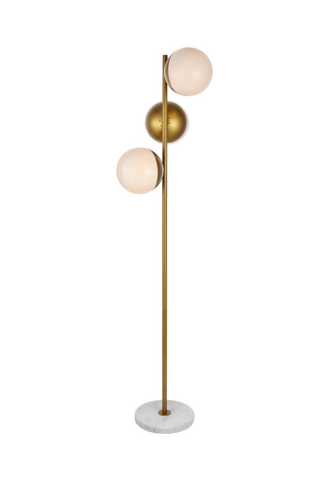 Elegant Lighting LD6162BR Three Light Floor Lamp, Brass