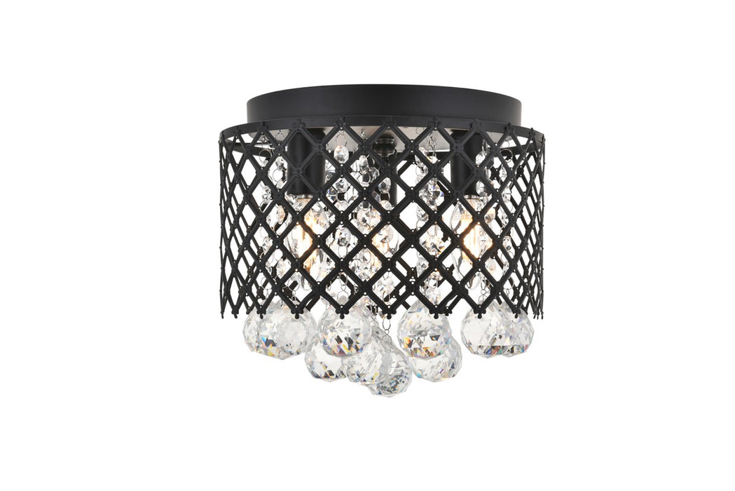 Elegant Lighting LD5010F10MB Three Light Flush Mount, Matte Black