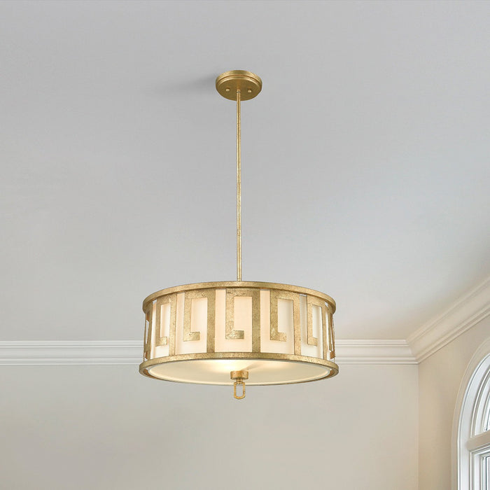 Lucas + McKearn GN/LEMURIA/P/L Three Light Pendant, Antique Gold