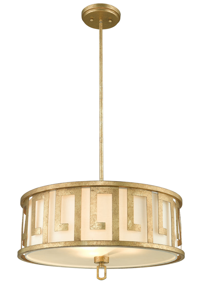 Lucas + McKearn GN/LEMURIA/P/L Three Light Pendant, Antique Gold