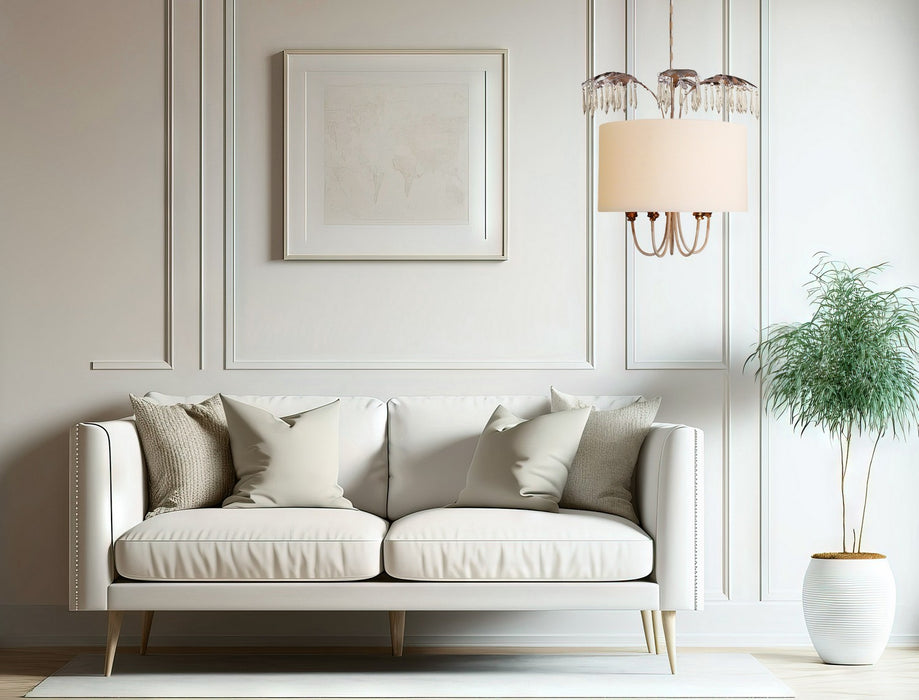 Lucas + McKearn PD1181 Five Light Pendant, Gold/Silver Leaf