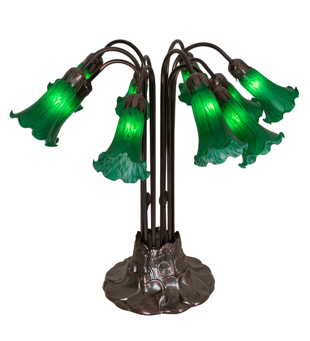 Meyda Tiffany 14382 Ten Light Table Lamp, Mahogany Bronze
