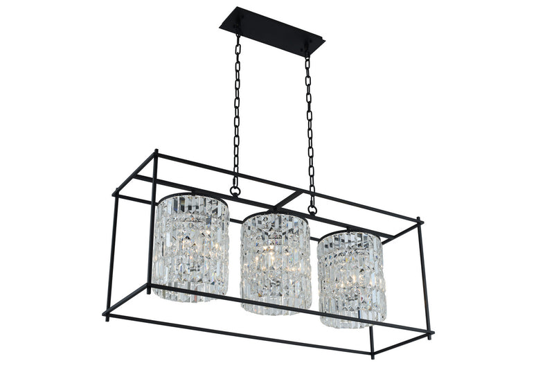 Allegri 036160-052-FR001 Nine Light Island Pendant, Matte Black