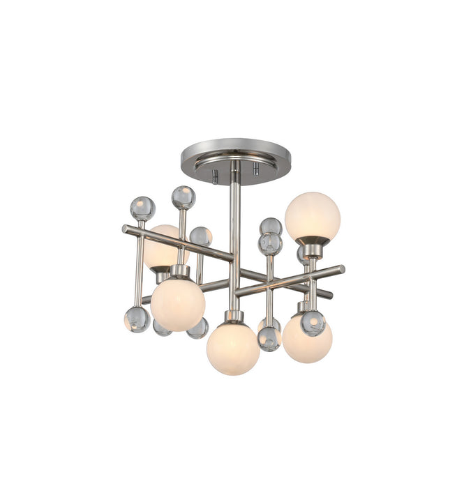 Kalco 508640PN LED Semi Flush Mount, Polished Nickel