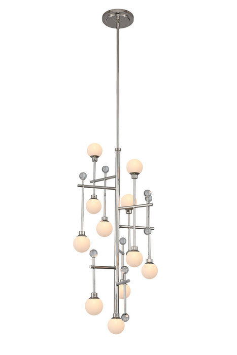 Kalco 508650PN LED Foyer Chandelier, Polished Nickel