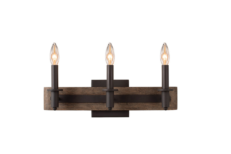 Kalco 508933SZ Three Light Bath, Satin Bronze