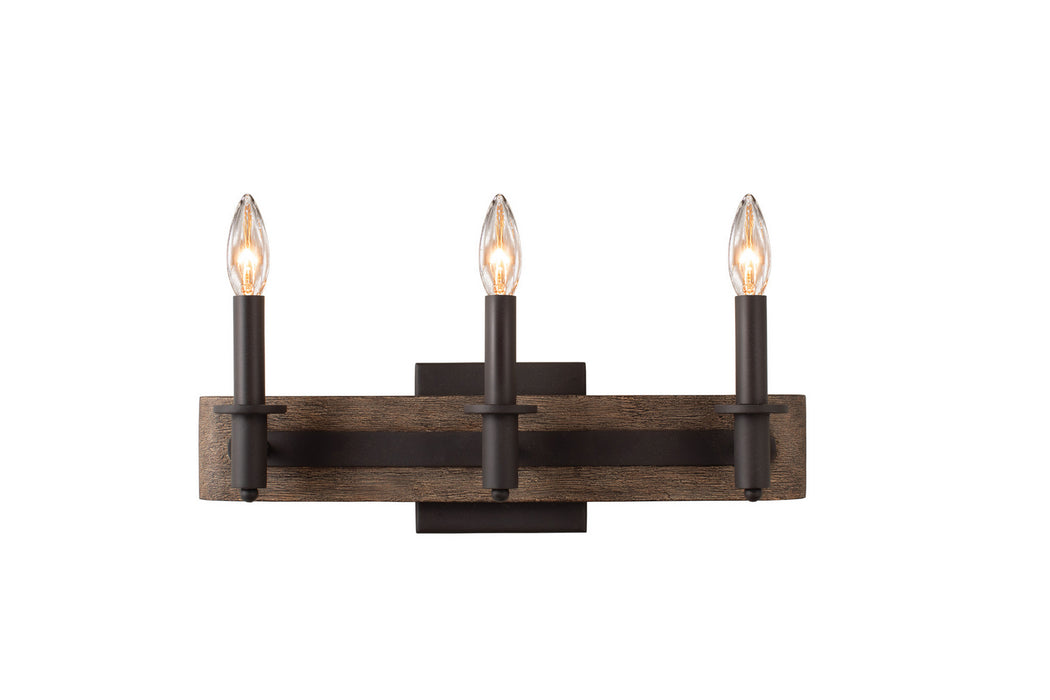 Kalco 508933SZ Three Light Bath, Satin Bronze