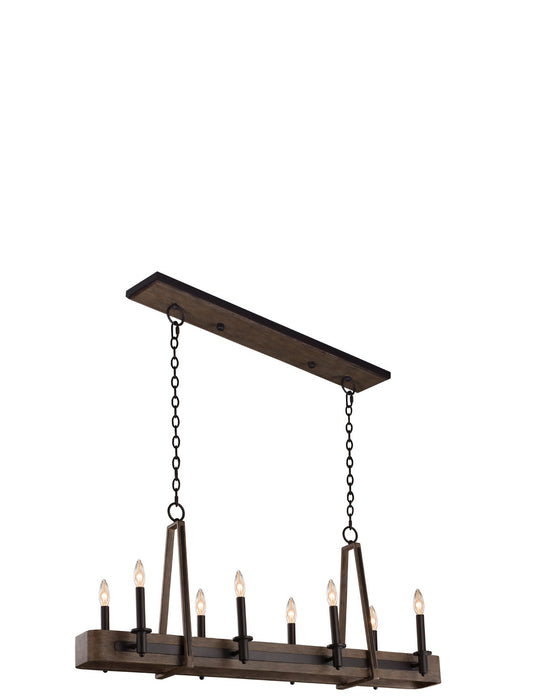 Kalco 508961SZ Eight Light Island Pendant, Satin Bronze