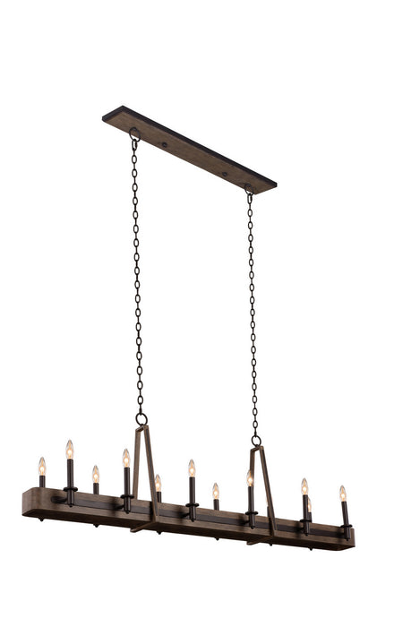 Kalco 508962SZ 12 Light Island Pendant, Satin Bronze