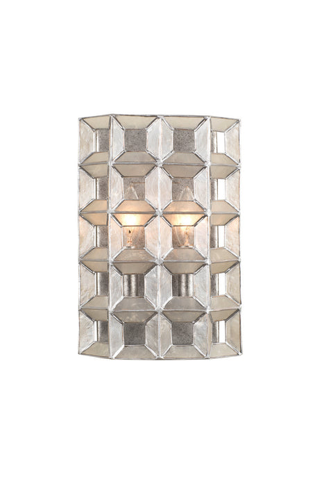 Kalco 509120OSL Two Light Wall Sconce, Oxidized Silver Leaf