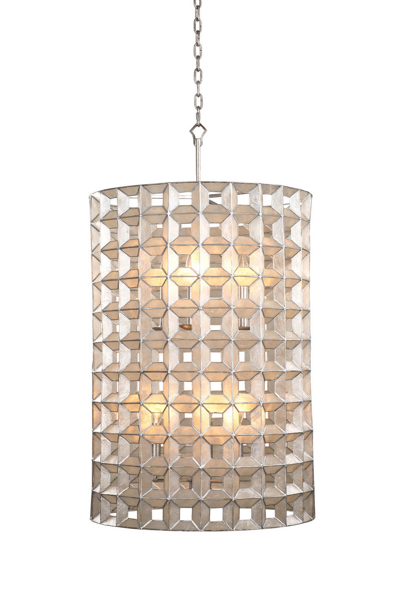 Kalco 509150OSL Six Light Foyer Pendant, Oxidized Silver Leaf